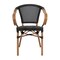 Merrick Lane Mael Stacking Thonet Bistro Style Chair with Arms, Textilene Seat, and Bamboo Finished Metal Frame for Indoor/Outdoor Use